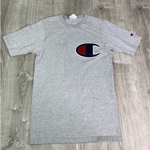 Vintage Champion Big C Logo Patch Gray Boy's Size Extra Small